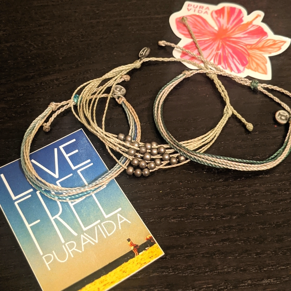 Pura vida bracelets - 3 pack with swag